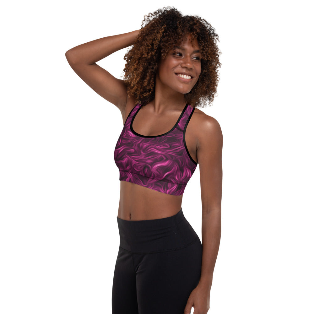 Merlot Abstract Padded Sports Bra