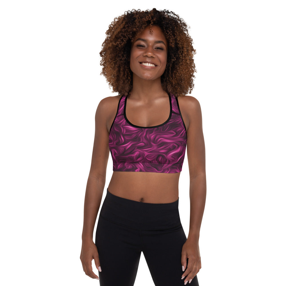 Merlot Abstract Padded Sports Bra